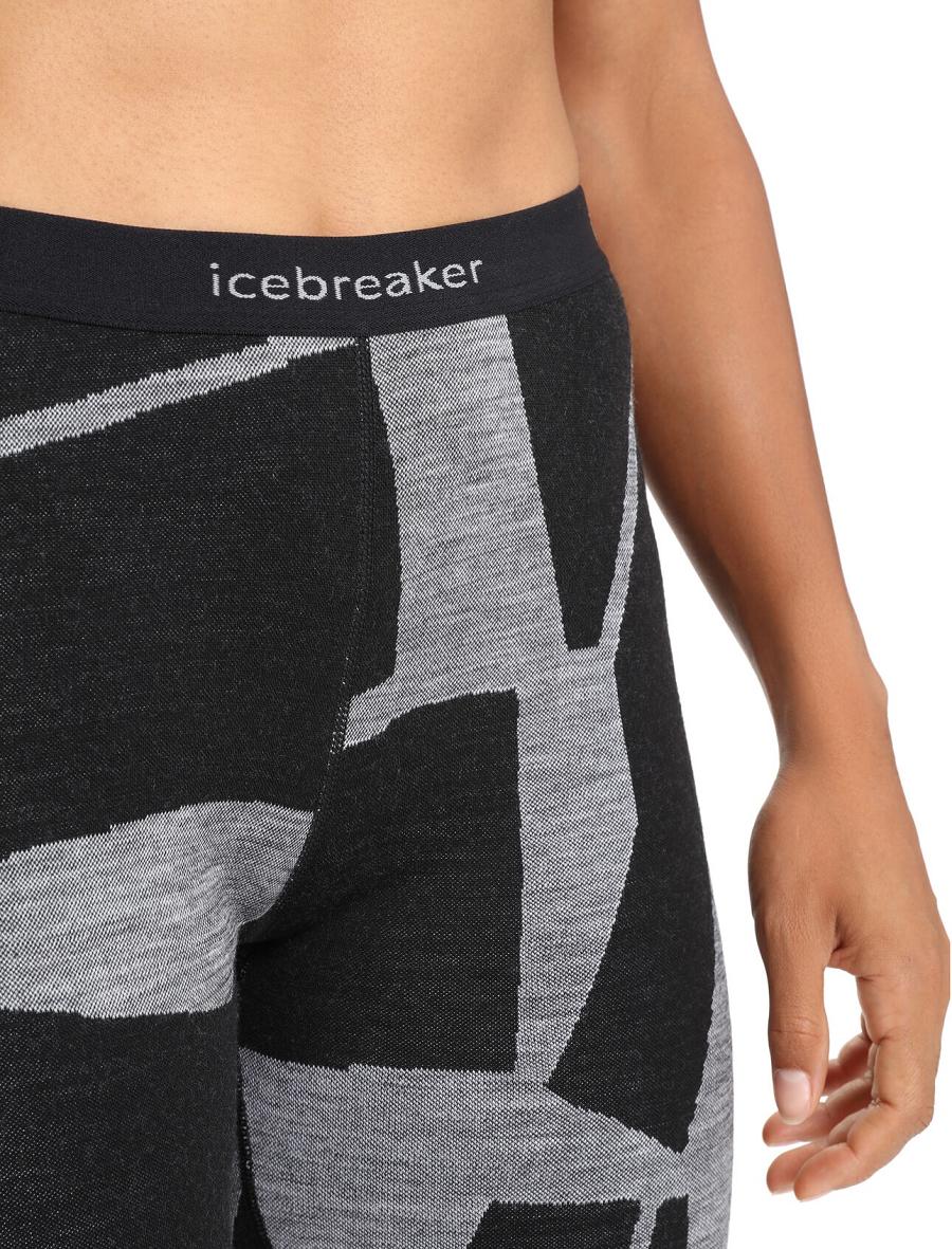 Leggings Icebreaker Merino 250 Vertex Thermal Fractured Landscapes Femme Noir | FR 1542ILHS